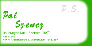 pal szencz business card